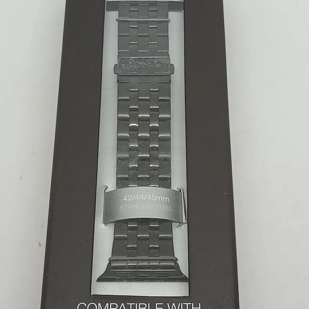 Vince Camuto 24mm Black Stainless Steel Watch Band Fits Apple Watch 42/44/45mm